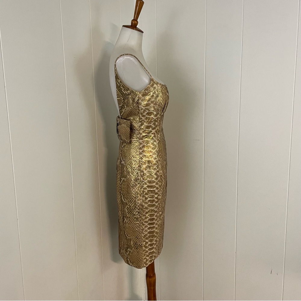 Tracy Reese Silk Metallic Dress Women’s 6 Sleeveless Scoop Neck Sheath Glam - Picture 4 of 10